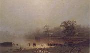 Lev Kamenev The Red Pond in Moscow in Automn china oil painting artist